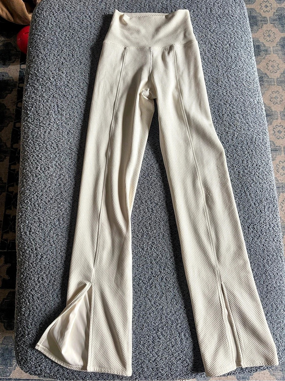 Beach Riot Alani Pant Waffle Flare Pants in White Size XS